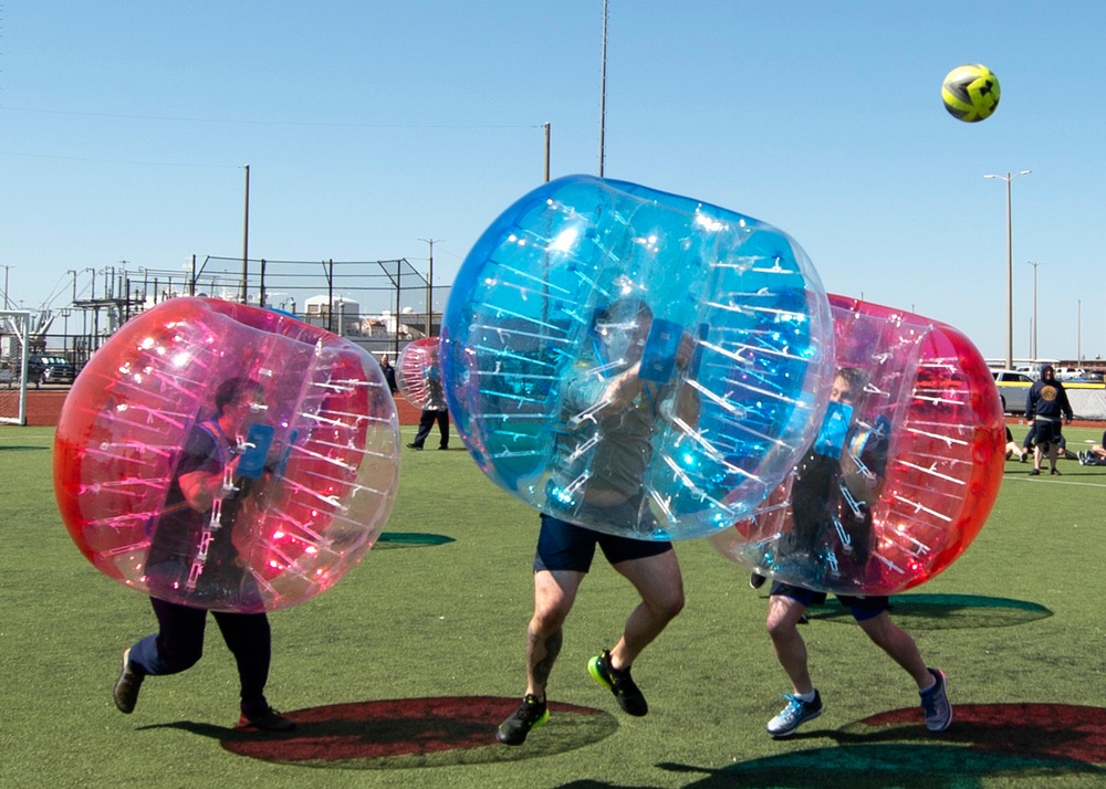 Navy Chiefs participate in a Goat Locker Challenge at Naval Station Norfolk