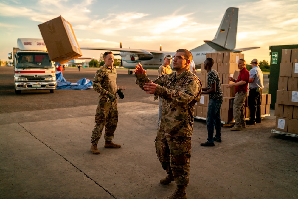 U.S. Military Prepares Humanitarian Aid For Transport In Mozambique