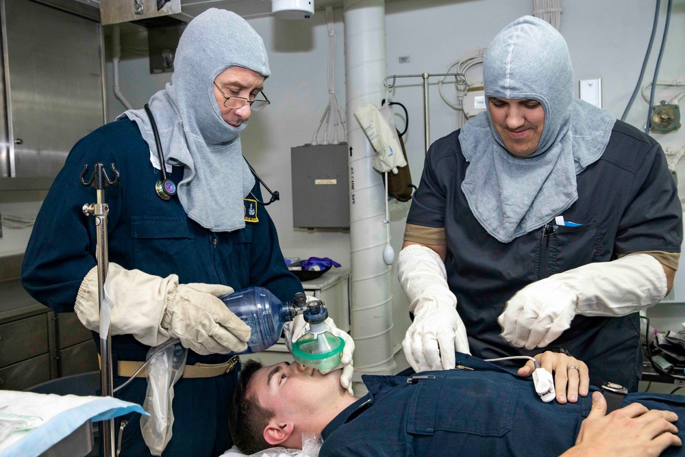 Sailors Treat Simulated Patient During an Exercise