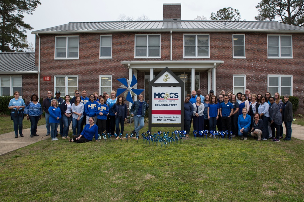 MCCS Employees &quot;Wear Blue&quot; to raise awareness for Child Abuse Prevention Month