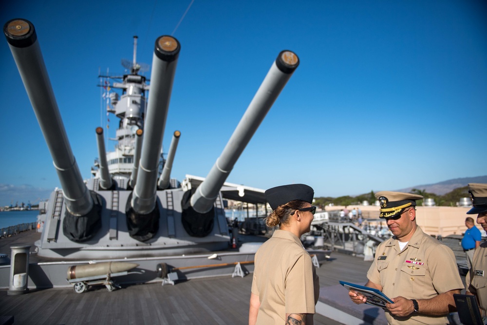 USS Zumwalt Sailors visit USS Missouri