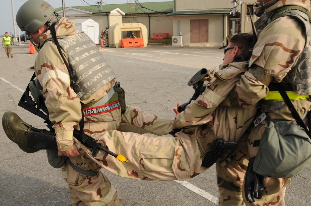 165th Airlift Wing conducts operational readiness exercise.
