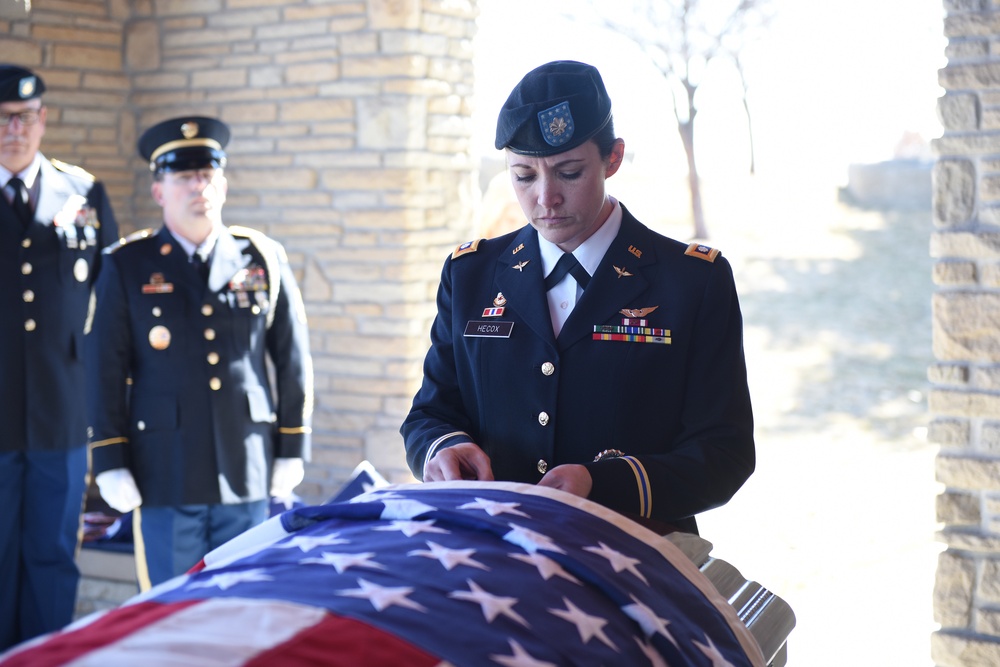 The Idaho Army Honor Guard renders funeral honors