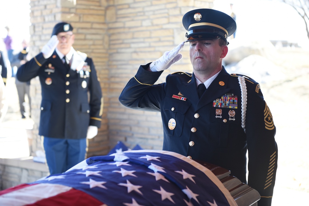 The Idaho Army Honor Guard renders funeral honors