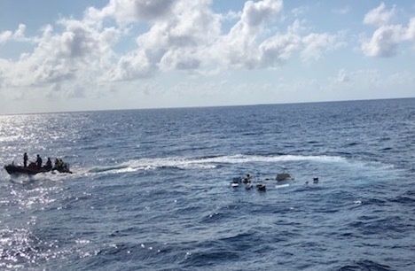 Coast Guard Cutter Cohito rescues 6 from sinking boat off Sunny Isles, Fla.