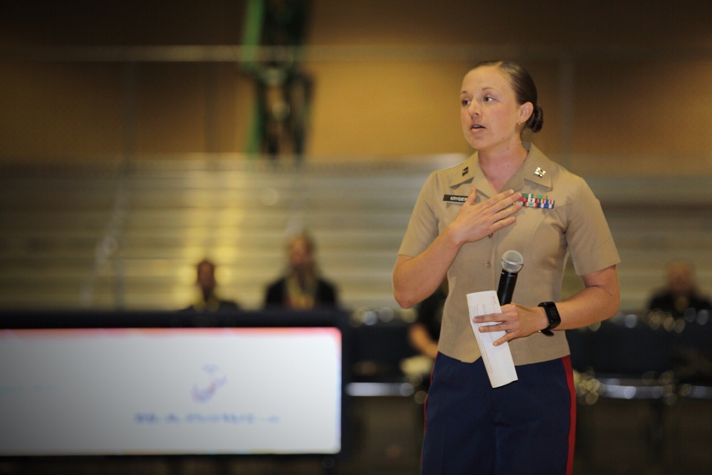 Marines share core values at women’s basketball convention