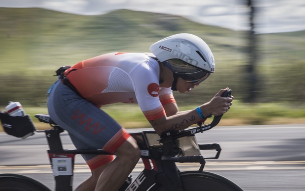 2019 Ironman 70.3 Oceanside bicyclists on Camp Pendleton