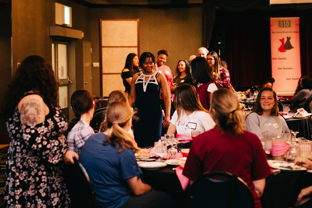 USO Iwakuni supplies dresses to air station teens