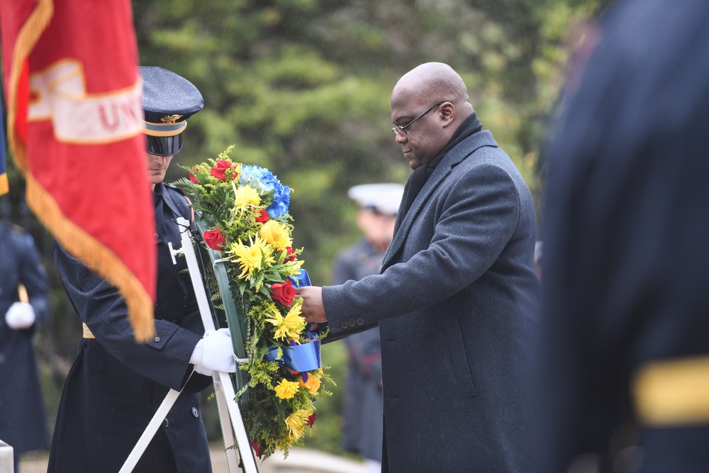 Full Force Honor Wreath Laying Ceremony in Honor of the President of Congo