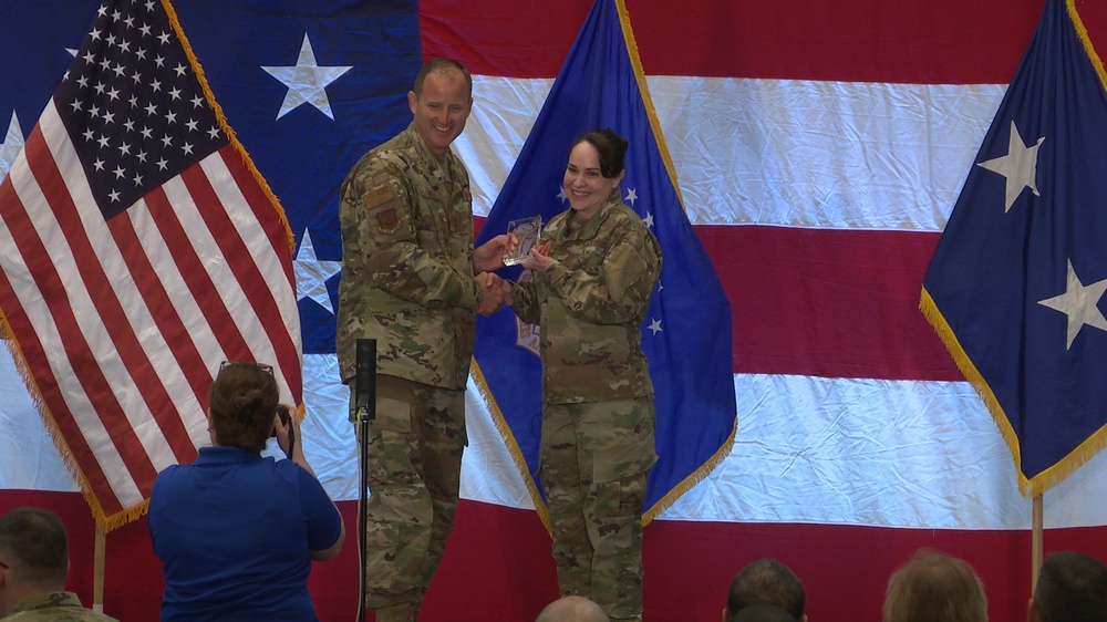 Brig. Gen. Alice Trevino Accepts Award at Air Force Contracting World Wide Training Summit