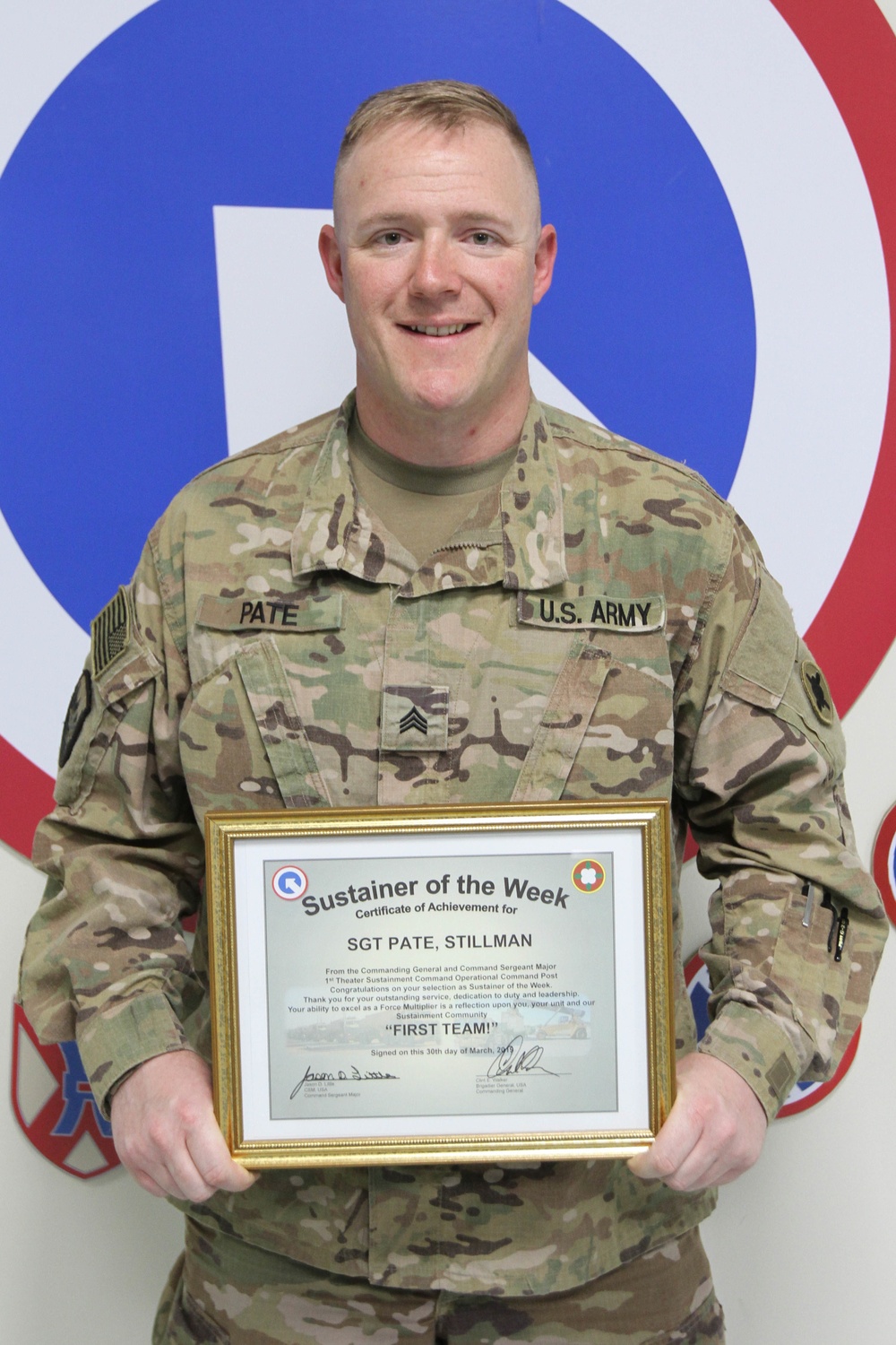 Pate Named Sustainer of The Week