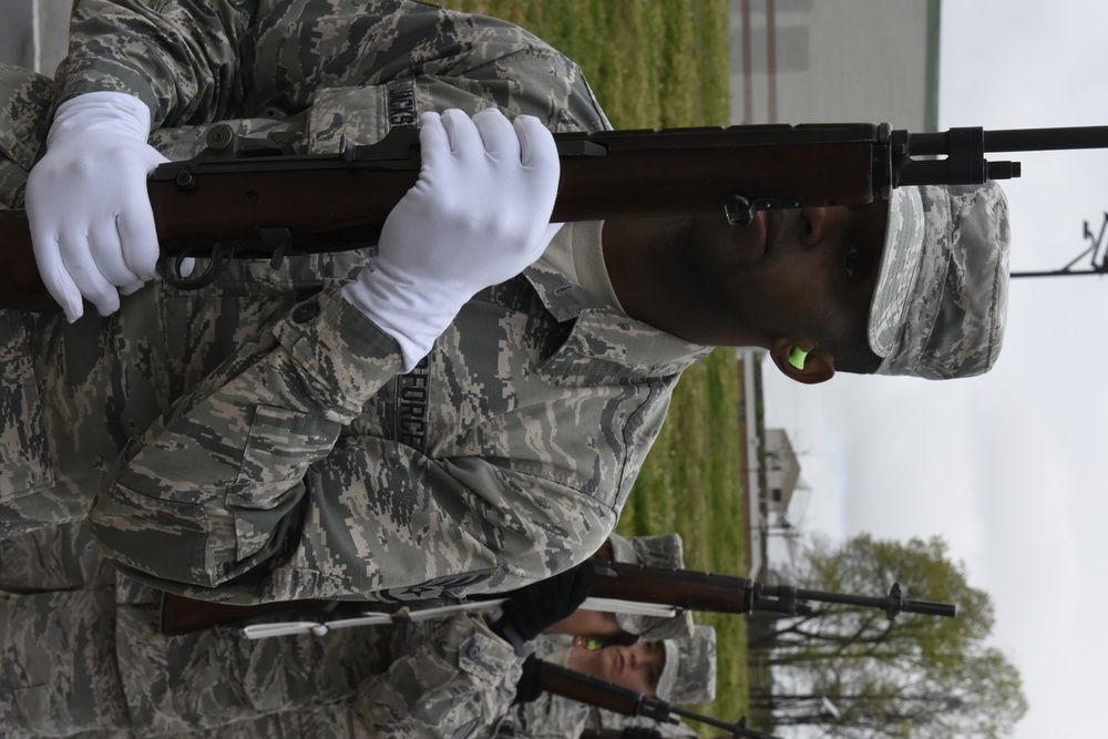 NC Air Guardsman Practice Honor Guard Live Fire