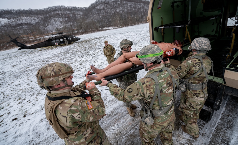 West Virginia Army National Guard Combat Medics Train at Camp Dawson