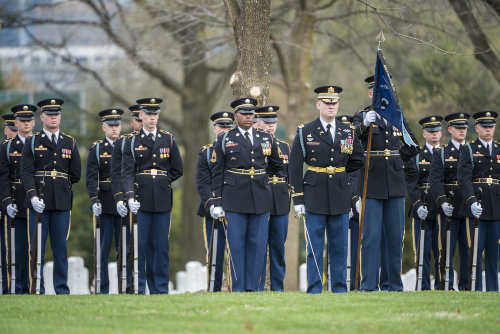 Military Funeral Honors with Funeral Escort for U.S. Army Chief Warrant Officer 2 Jonathan Farmer in Section 60