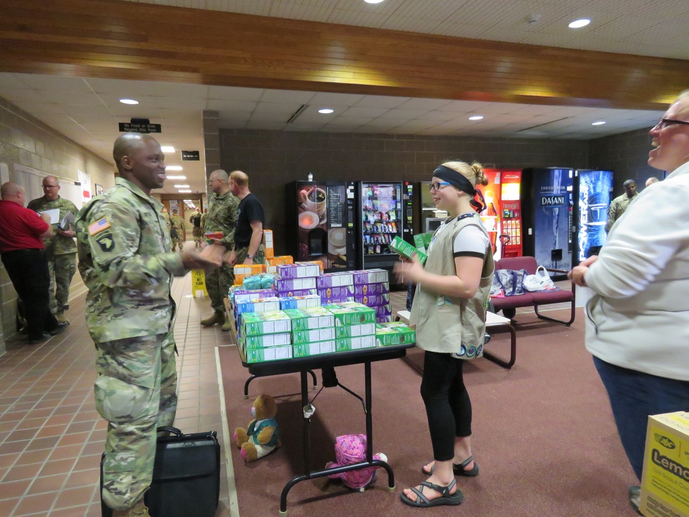 Minnesota Girl Scouts deliver cookies to troops at Fort McCoy