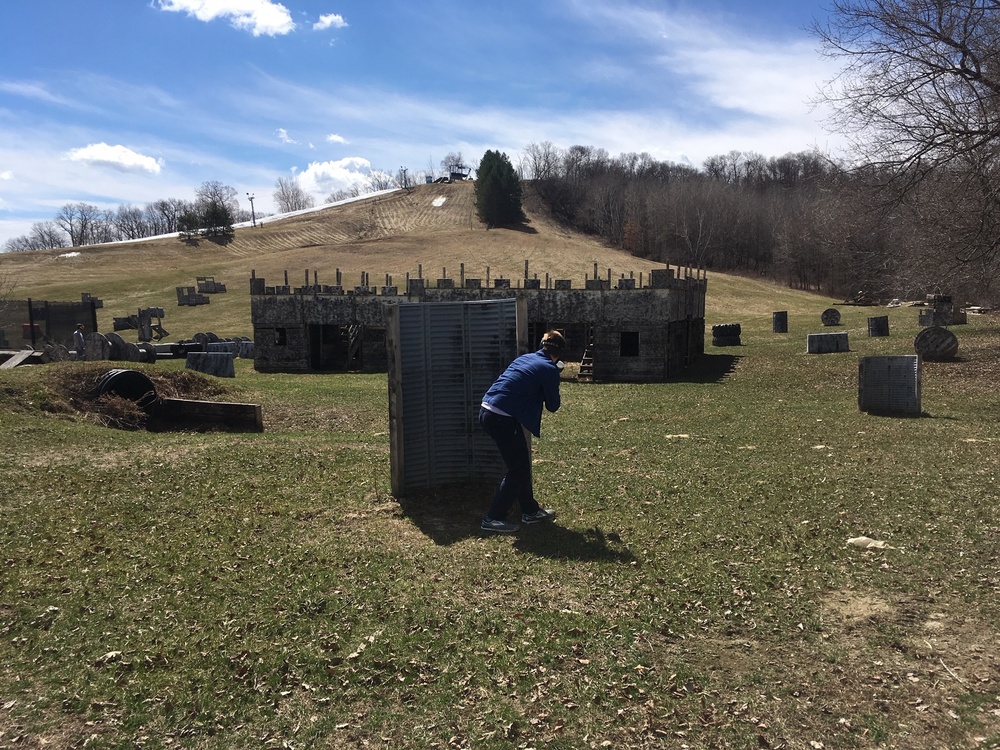 Students visit Fort McCoy's paintball course