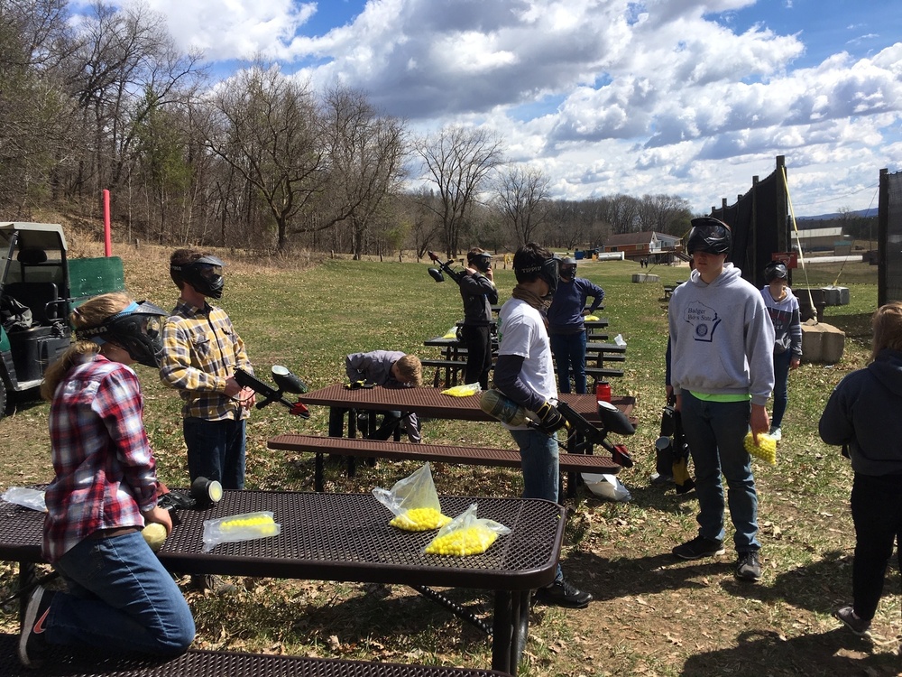 Students visit Fort McCoy's paintball course