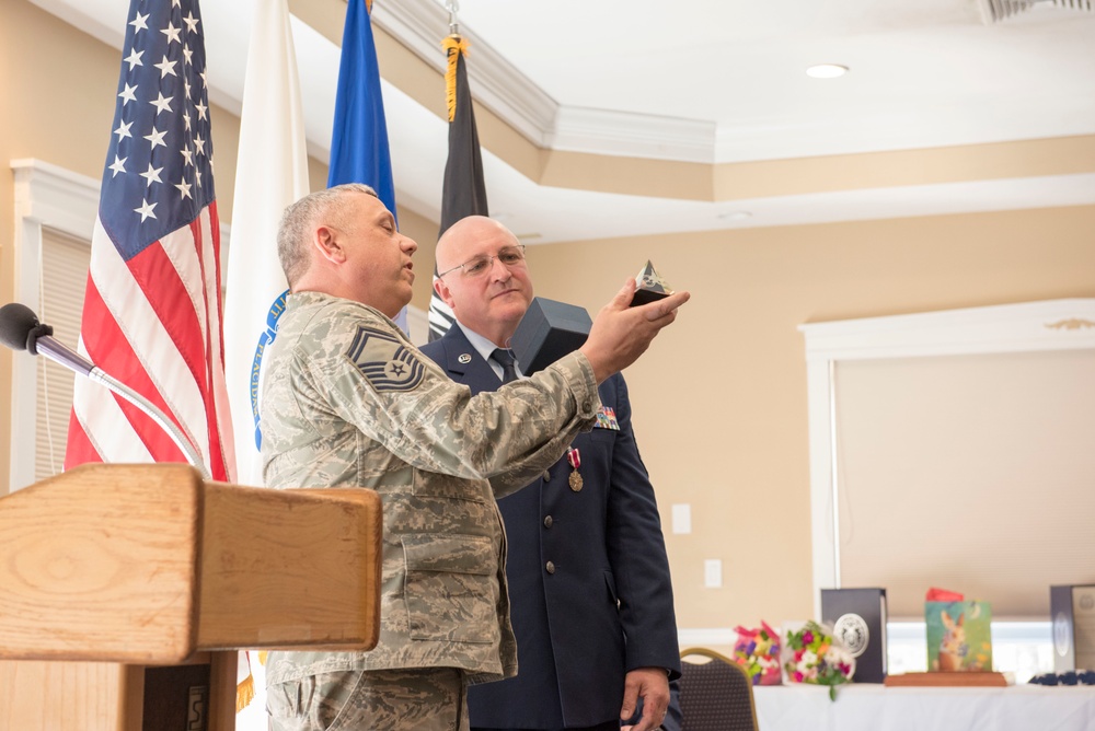 Master Sgt. Thomas P. Dufault retires from the 102nd Intelligence Wing