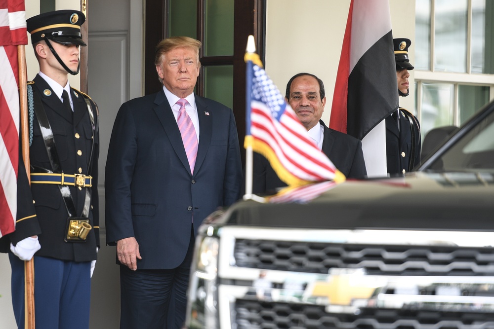 President Trump Greets President of Egypt