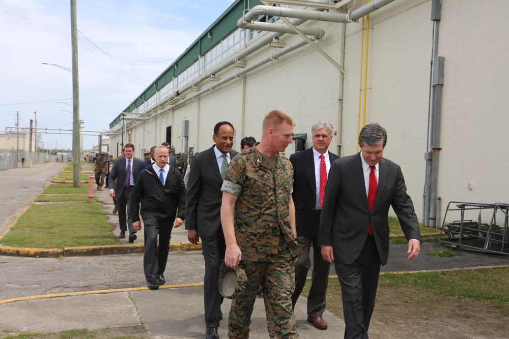 North Carolina Governor Roy Cooper conducts official visit of Camp Lejeune