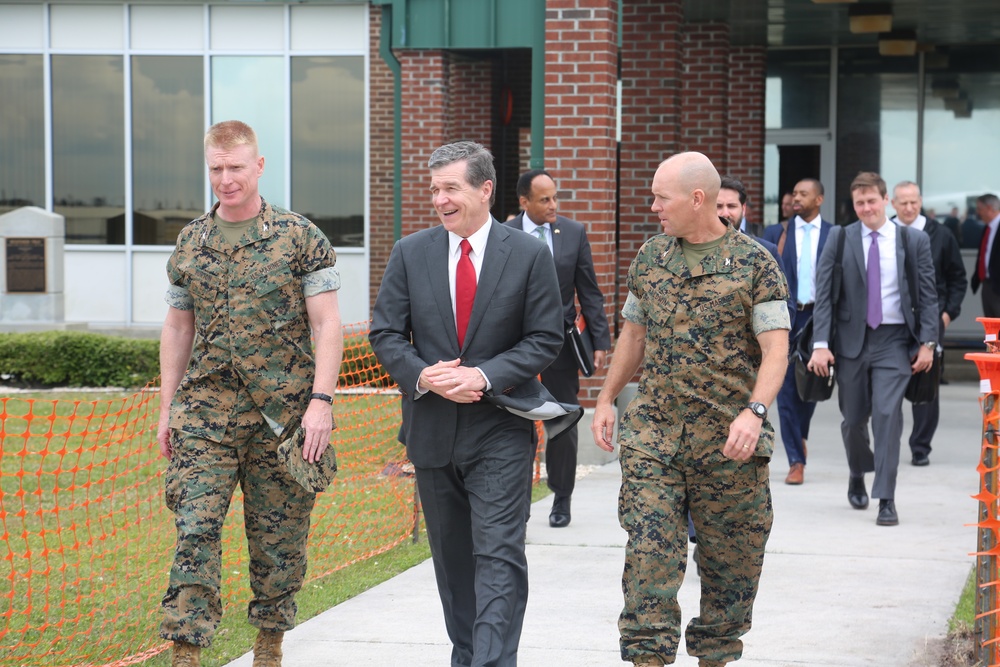 North Carolina Governor Roy Cooper conducts official visit of Camp Lejeune