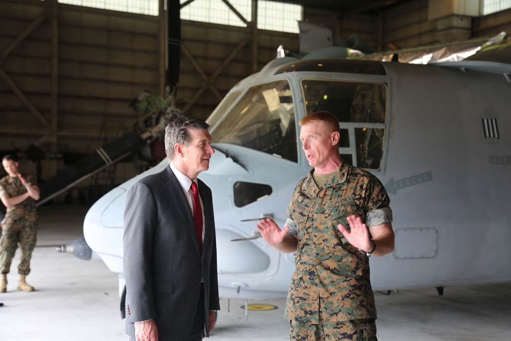 North Carolina Governor Roy Cooper conducts official visit of Camp Lejeune