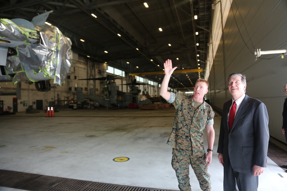 North Carolina Governor Roy Cooper conducts official visit of Camp Lejeune