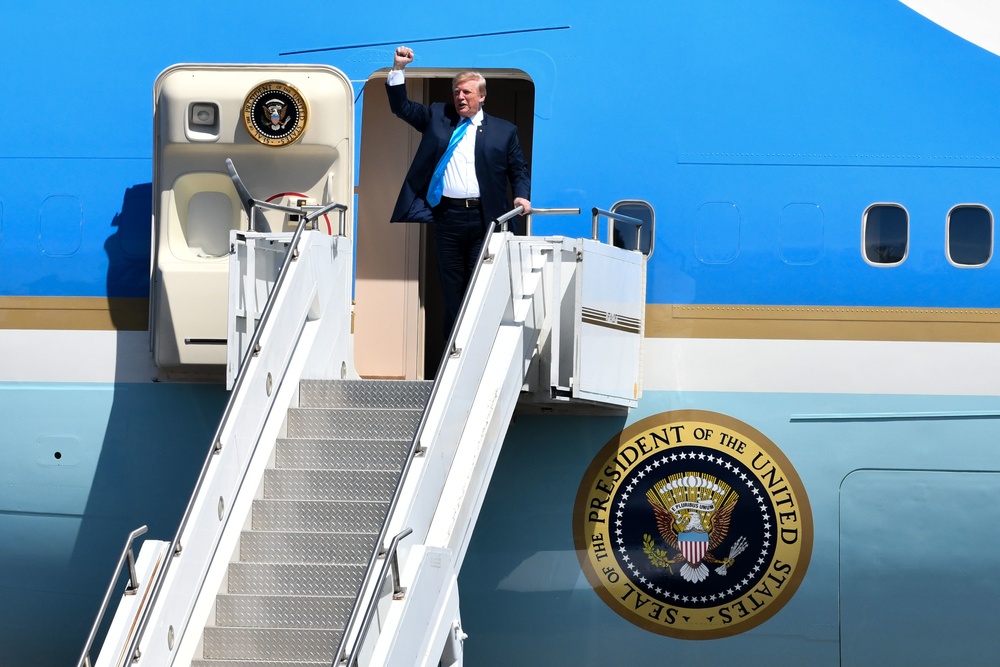 President Donald J. Trump Arrives At Ellington Field