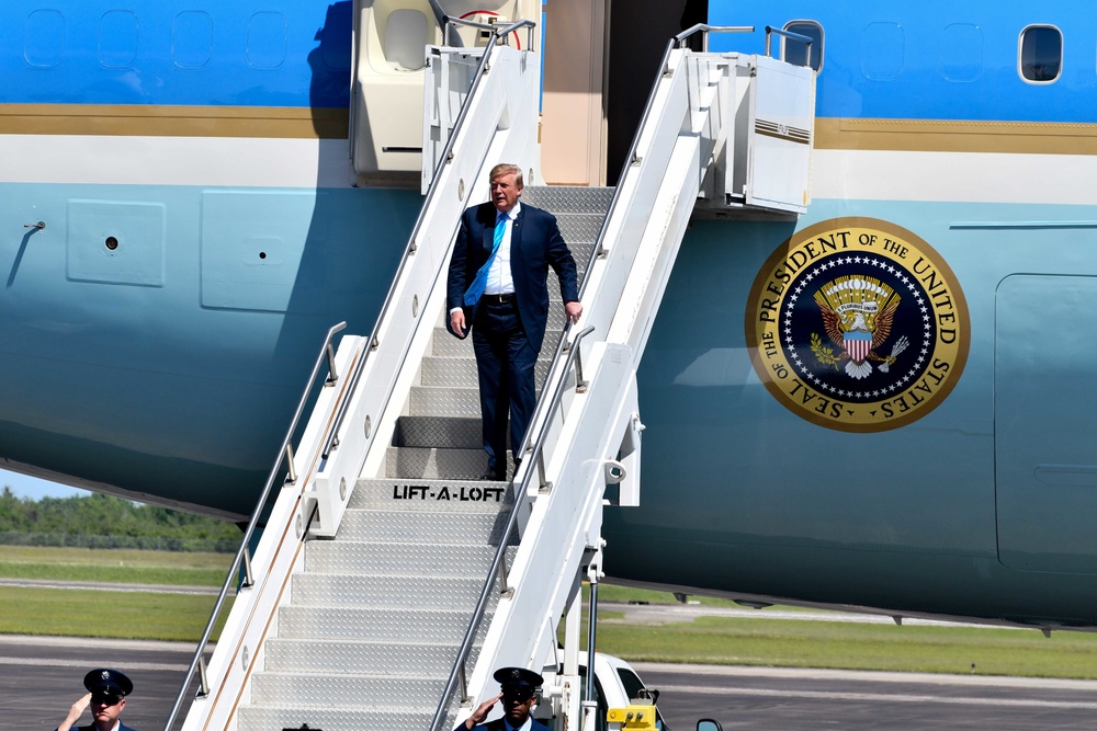 President Donald J. Trump Arrives at Ellington Field