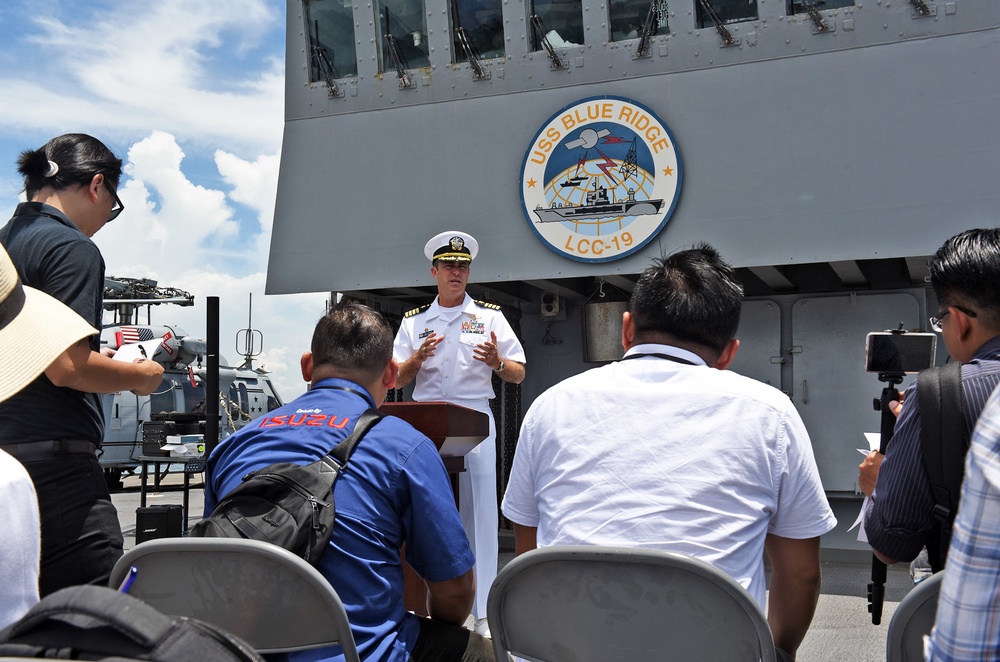 Deputy Commander, U.S. 7th Fleet and USS Blue Ridge Commanding Officer Speak to the Media in Kota Kinabalu, Malaysia