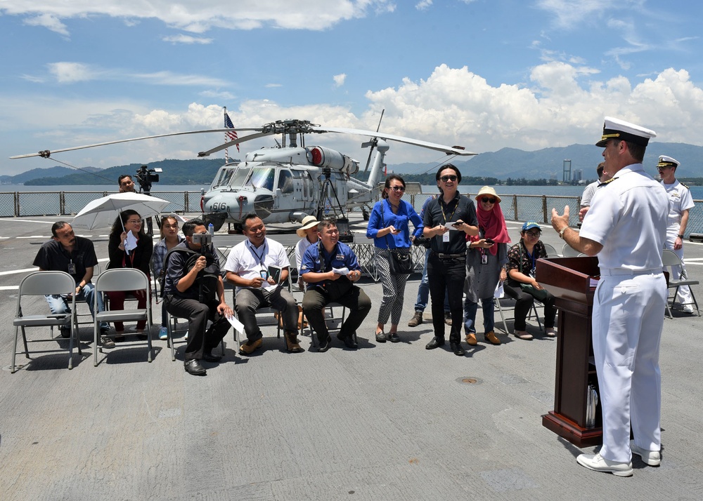 Deputy Commander, U.S. 7th Fleet and USS Blue Ridge Commanding Officer Speak to the Media in Kota Kinabalu, Malaysia