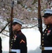 Silent Drill Platoon practices with District's iconic Cherry Blossoms as backdrop