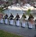 Silent Drill Platoon practices with District's iconic Cherry Blossoms as backdrop