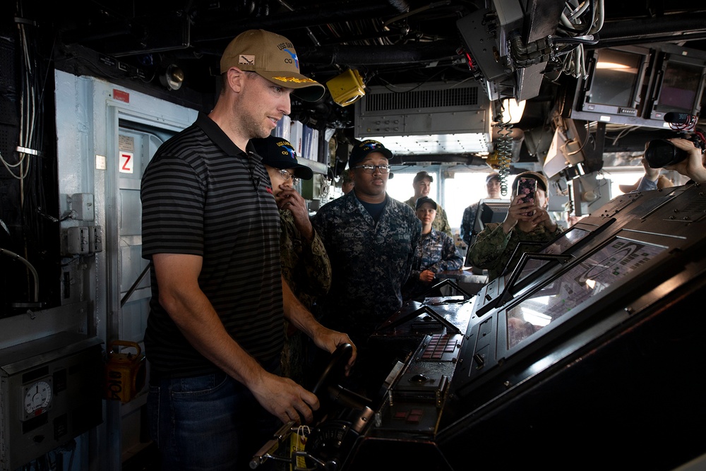 Denny Hamlin Tours USS Jacinta