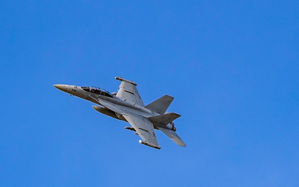 Three EA-18G Growlers based at Naval Air Station Whidbey Island break formation