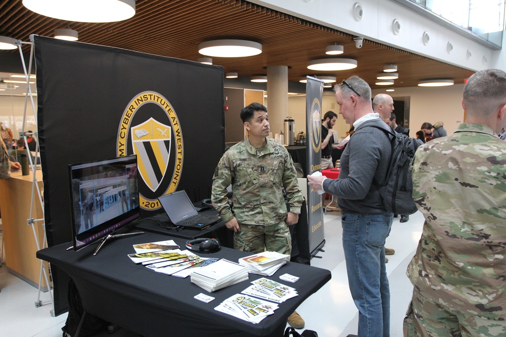 CPT Adame educates the public at NU Cyber Day