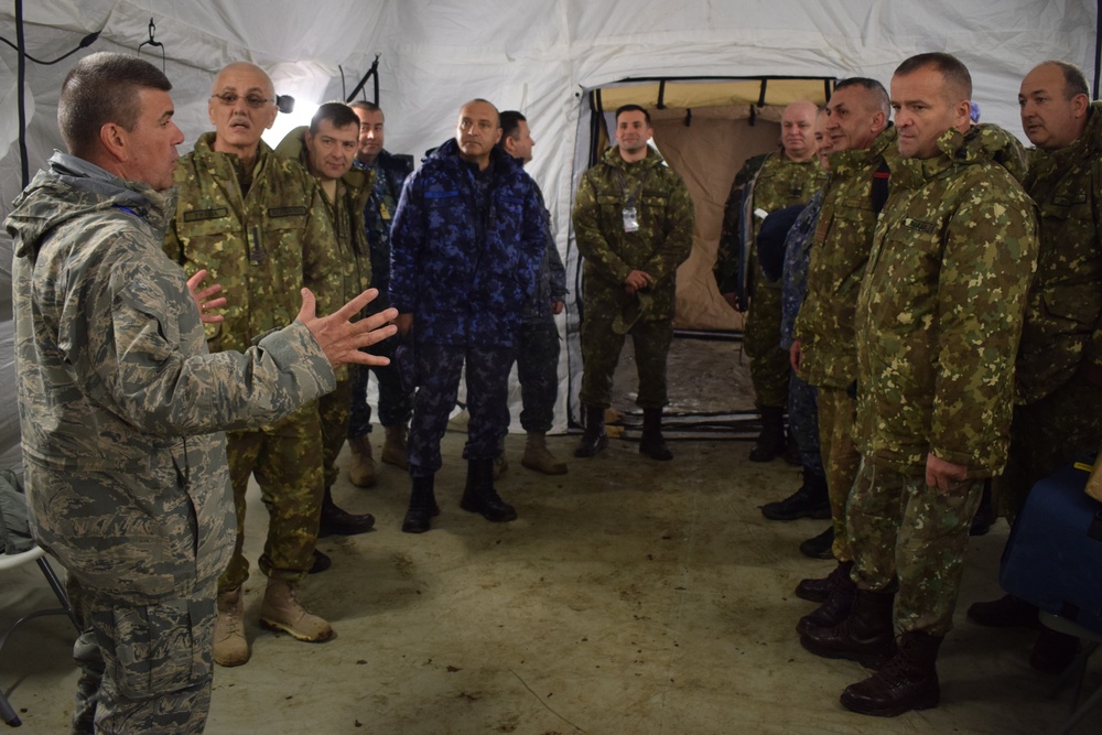 Romanian Army general visits U.S. Air Force field hospital at Vigorous Warrior 19