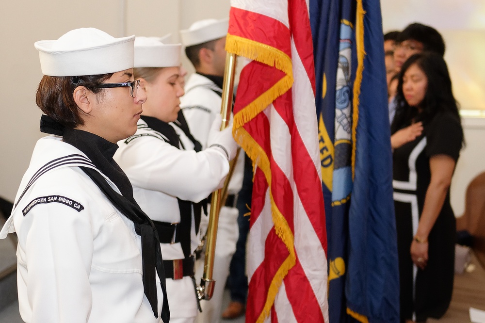 Color Guards parades colors during retirement ceremony