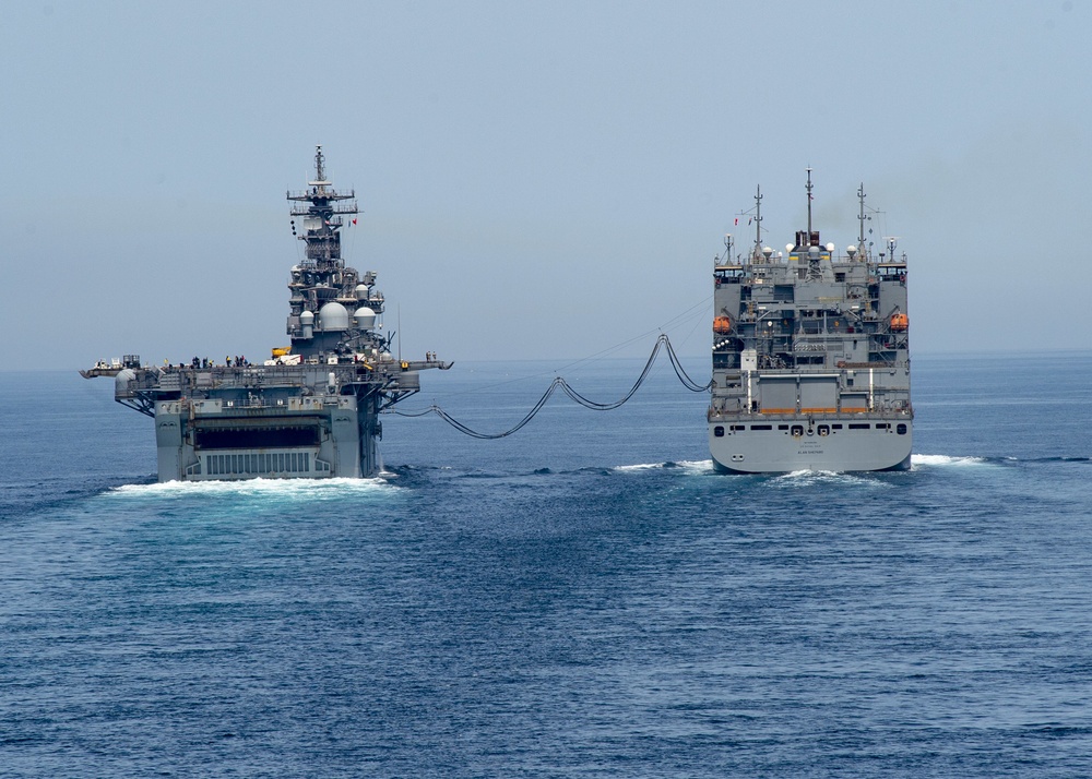 USS Kearsarge conducts replenishment-at-sea