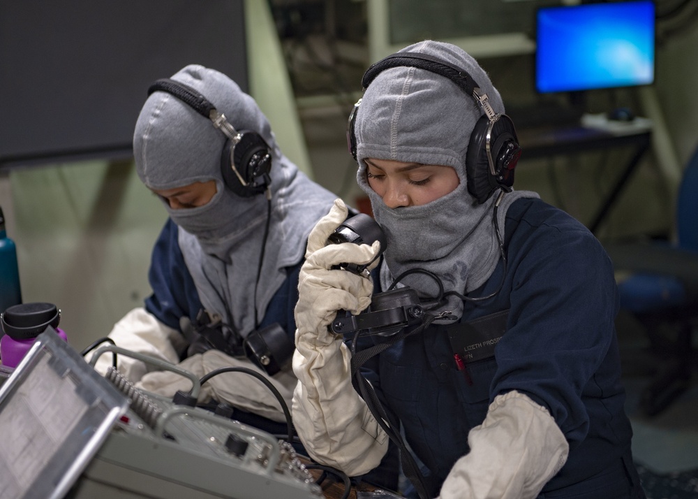 USS Fort McHenry conducts general quarters drill