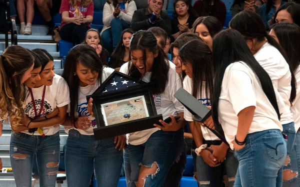 WBAMC Soldier thanks local high school which inspired during deployment