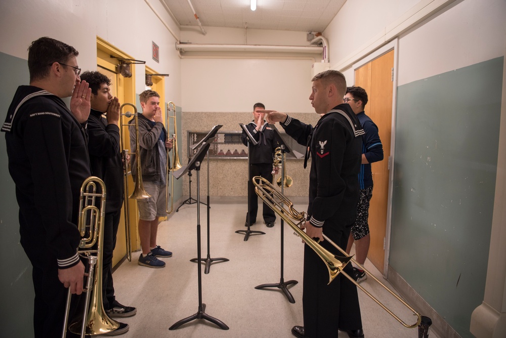 Navy Band Southwest give master class at Mission Bay High School