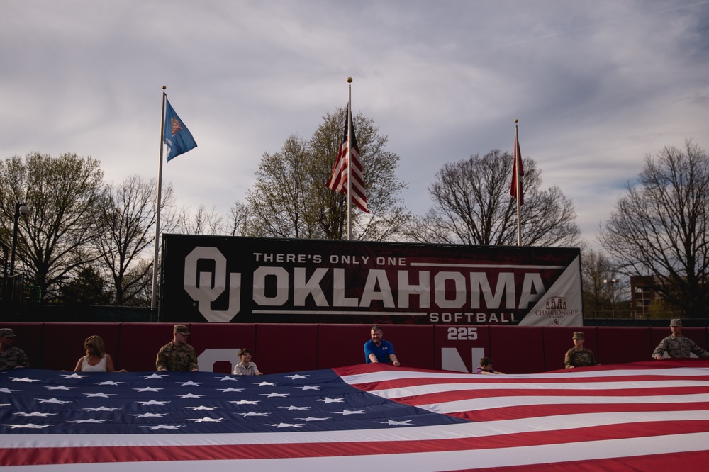 Team Tinker Airmen, families featured at OU Softball game