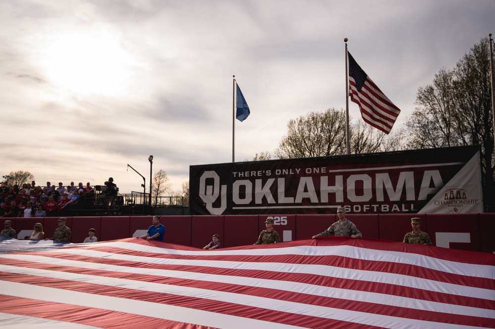 Team Tinker Airmen, families featured at OU Softball game