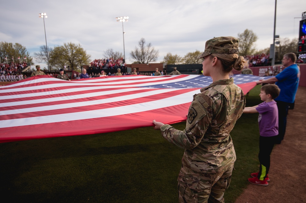 Team Tinker Airmen, families featured at OU Softball game