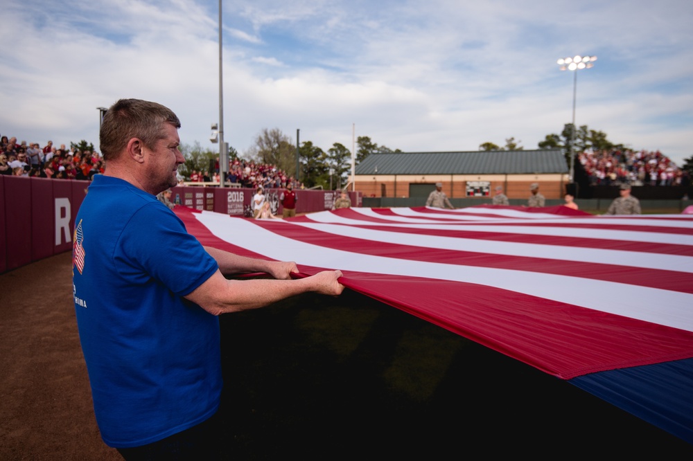 Team Tinker Airmen, families featured at OU Softball game