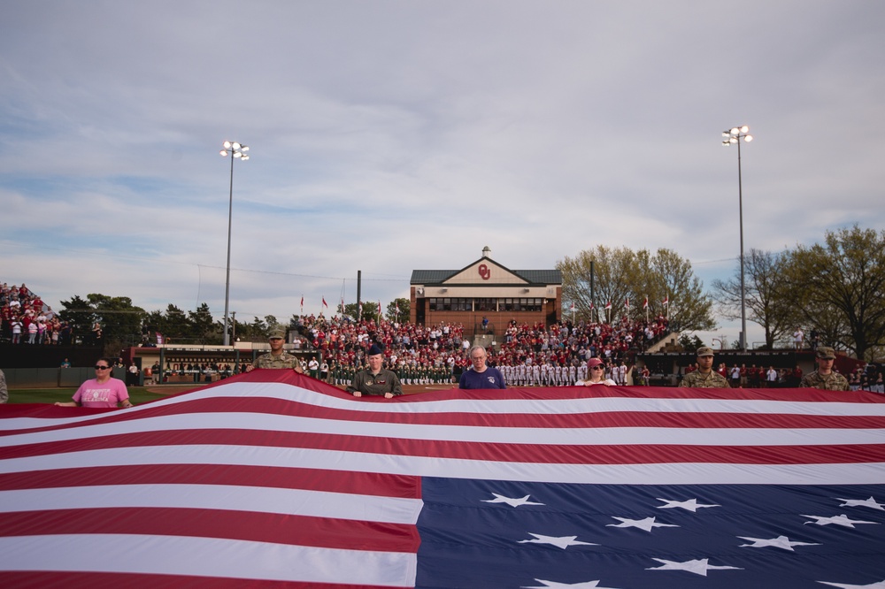 Team Tinker Airmen, families featured at OU Softball game