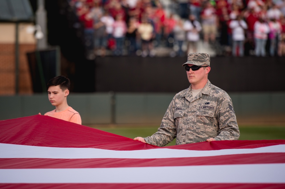 Team Tinker Airmen, families featured at OU Softball game