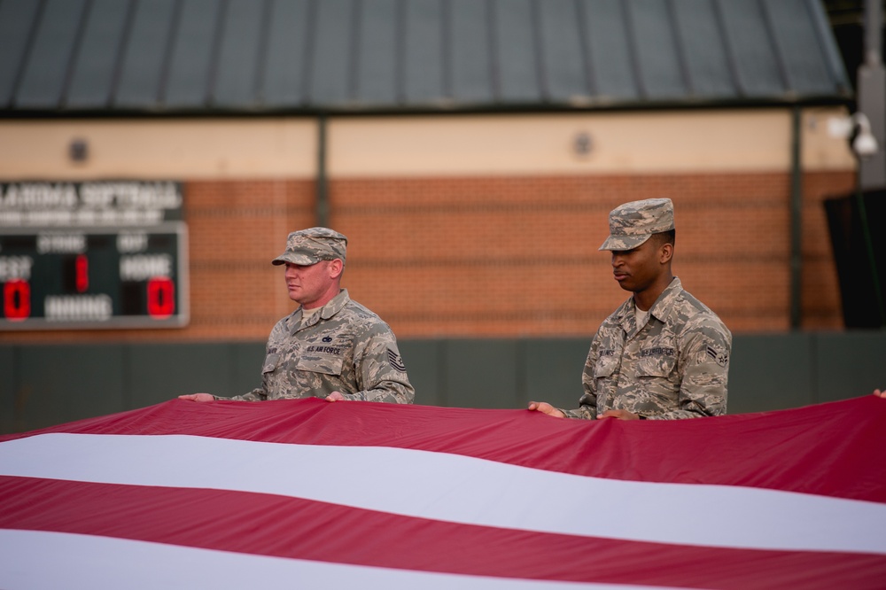 Team Tinker Airmen, families featured at OU Softball game