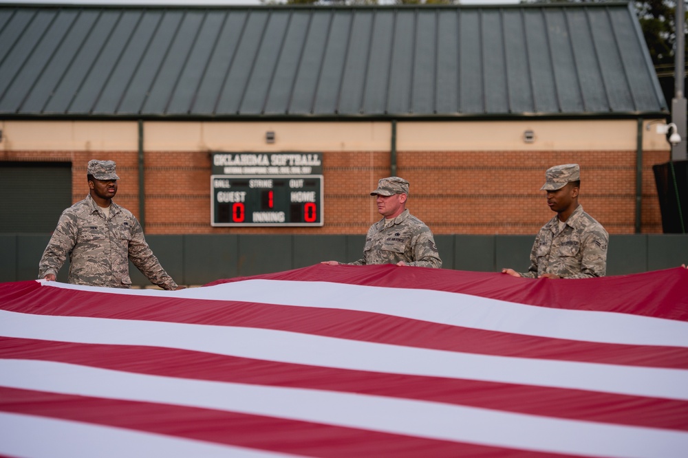 Team Tinker Airmen, families featured at OU Softball game